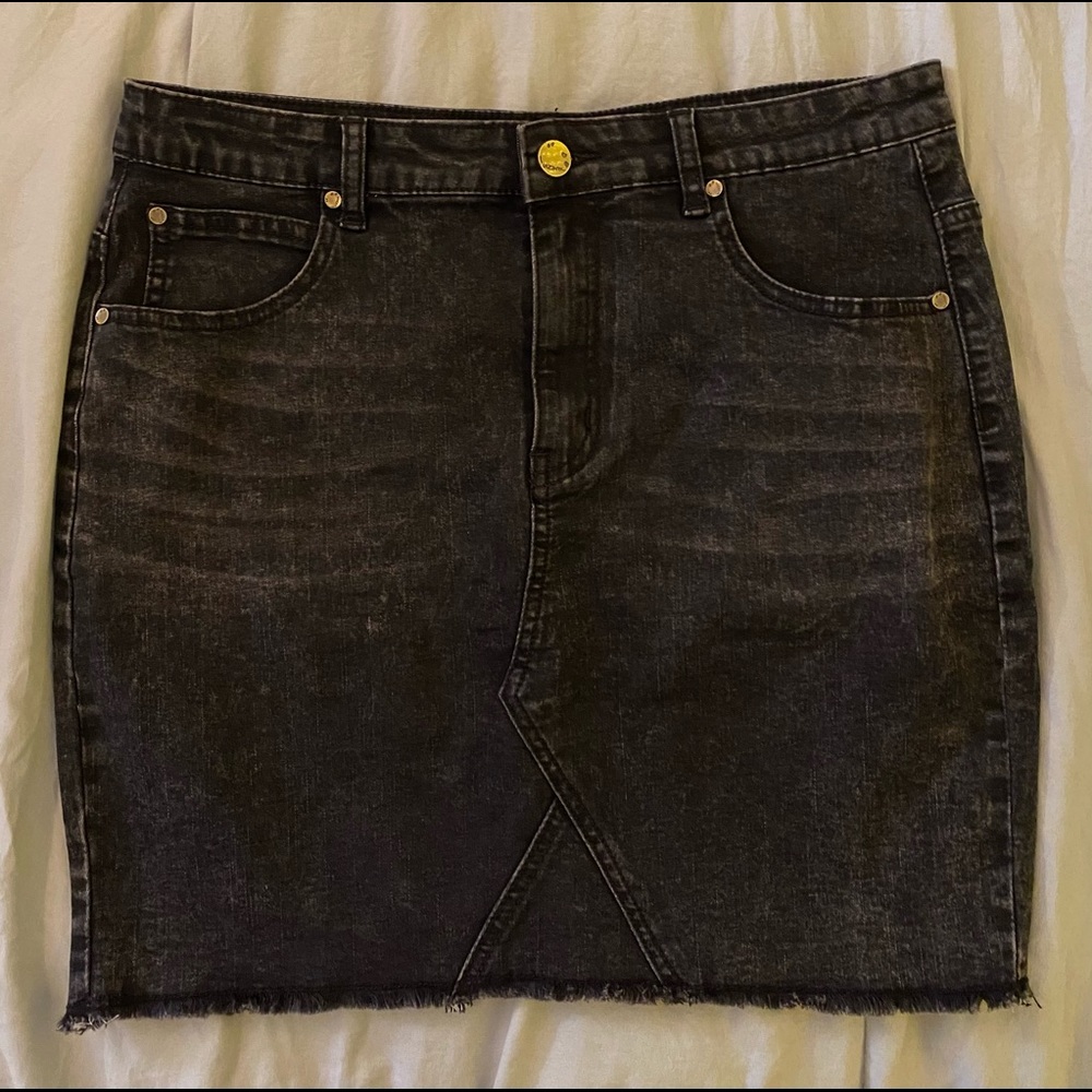 Black Denim Skirt